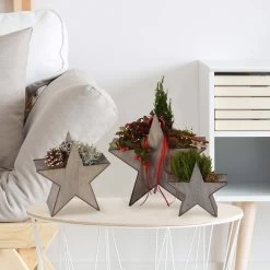 3er Set Holzstern Zum Bepflanzen In Grau -Dekostuck Store unus 3er set holzstern zum bepflanzen in grau 5