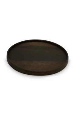 VTwonen Holzteller "Mango Wood Small Black" In Schwarz - 30x2.5cm