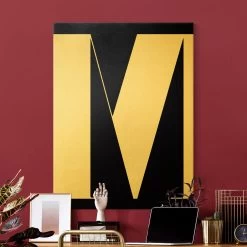Leinwandbild Gold - Antiqua Letter M Schwarz In Schwarz-Weiß 13 Leinwandbild Gold - Antiqua Letter M Schwarz In Schwarz-Weiß -Dekostuck Store wallart leinwandbild gold antiqua letter m schwarz in schwarz weiss 2