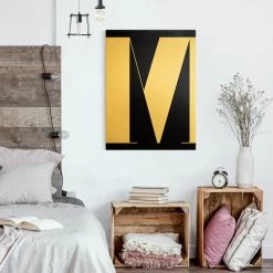 Leinwandbild Gold - Antiqua Letter M Schwarz In Schwarz-Weiß 14 Leinwandbild Gold - Antiqua Letter M Schwarz In Schwarz-Weiß -Dekostuck Store wallart leinwandbild gold antiqua letter m schwarz in schwarz weiss 3