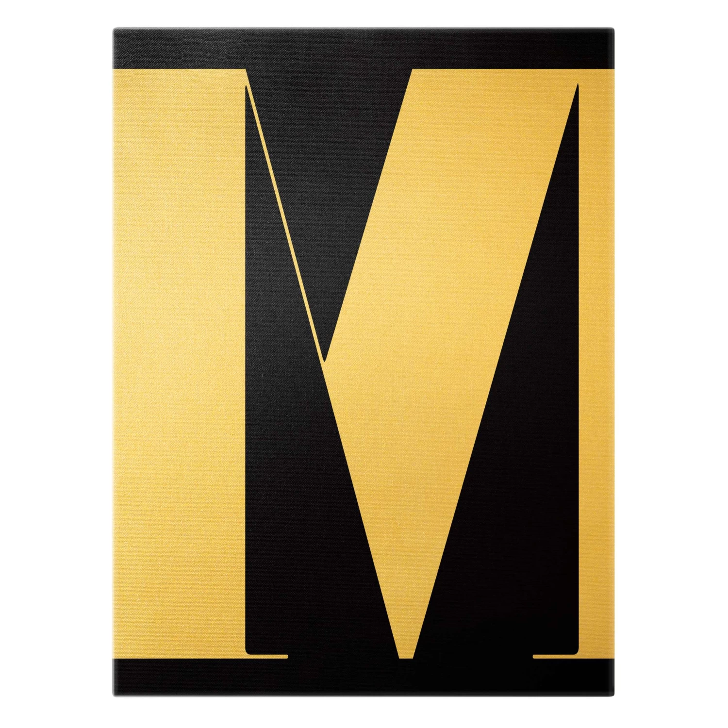 Leinwandbild Gold - Antiqua Letter M Schwarz In Schwarz-Weiß 3 Leinwandbild Gold - Antiqua Letter M Schwarz In Schwarz-Weiß