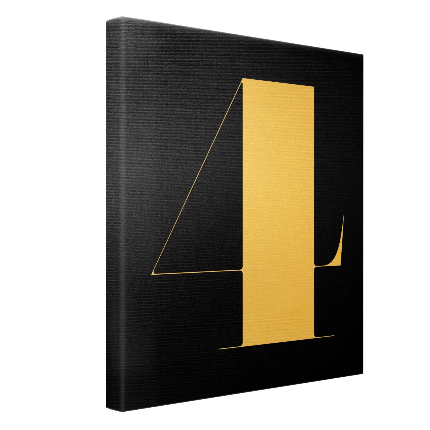 Leinwandbild Gold - Antiqua Zahl 4 In Schwarz 8 Leinwandbild Gold - Antiqua Zahl 4 In Schwarz – Bild 6