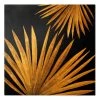 Leinwandbild Gold - Gold - Palmenblatt Auf Schwarz In Gold -Dekostuck Store wallart leinwandbild gold gold palmenblatt auf schwarz in gold