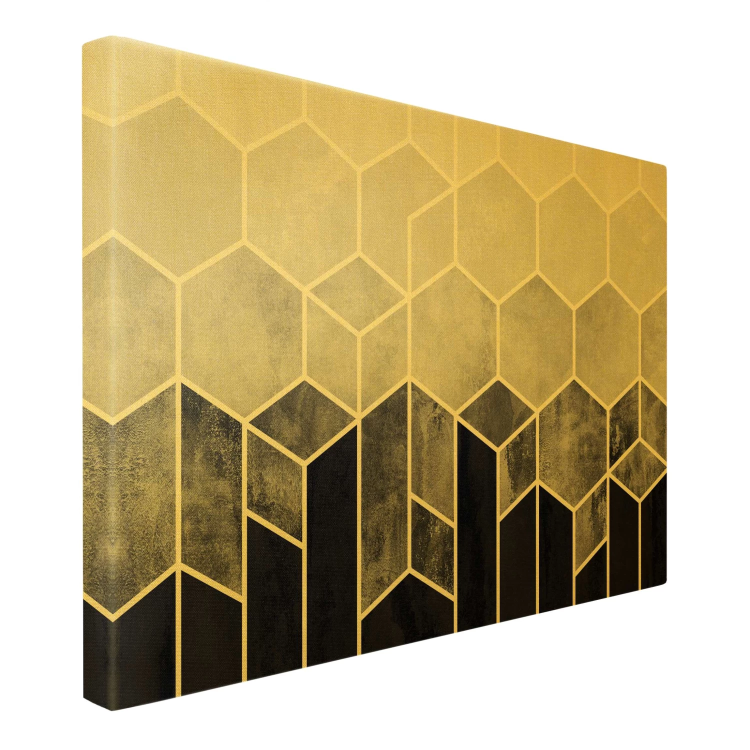 Leinwandbild Gold - Goldene Geometrie - Sechsecke Schwarz Weiß In Schwarz-Weiß 8 Leinwandbild Gold - Goldene Geometrie - Sechsecke Schwarz Weiß In Schwarz-Weiß – Bild 6