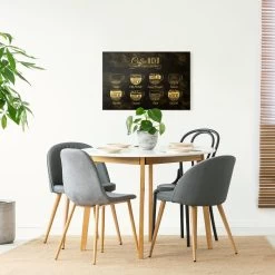 Leinwandbild Gold - Kaffeesorten Kreidetafel In Schwarz-Weiß -Dekostuck Store wallart leinwandbild gold kaffeesorten kreidetafel in schwarz weiss 3