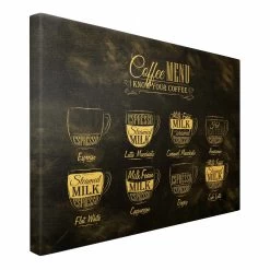 Leinwandbild Gold - Kaffeesorten Kreidetafel In Schwarz-Weiß -Dekostuck Store wallart leinwandbild gold kaffeesorten kreidetafel in schwarz weiss 5