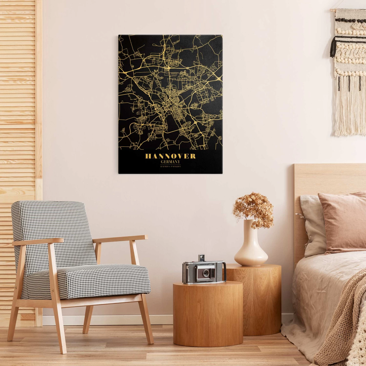 Leinwandbild Gold - Stadtplan Hannover - Klassik Schwarz In Schwarz-Weiß 6 Leinwandbild Gold - Stadtplan Hannover - Klassik Schwarz In Schwarz-Weiß – Bild 4