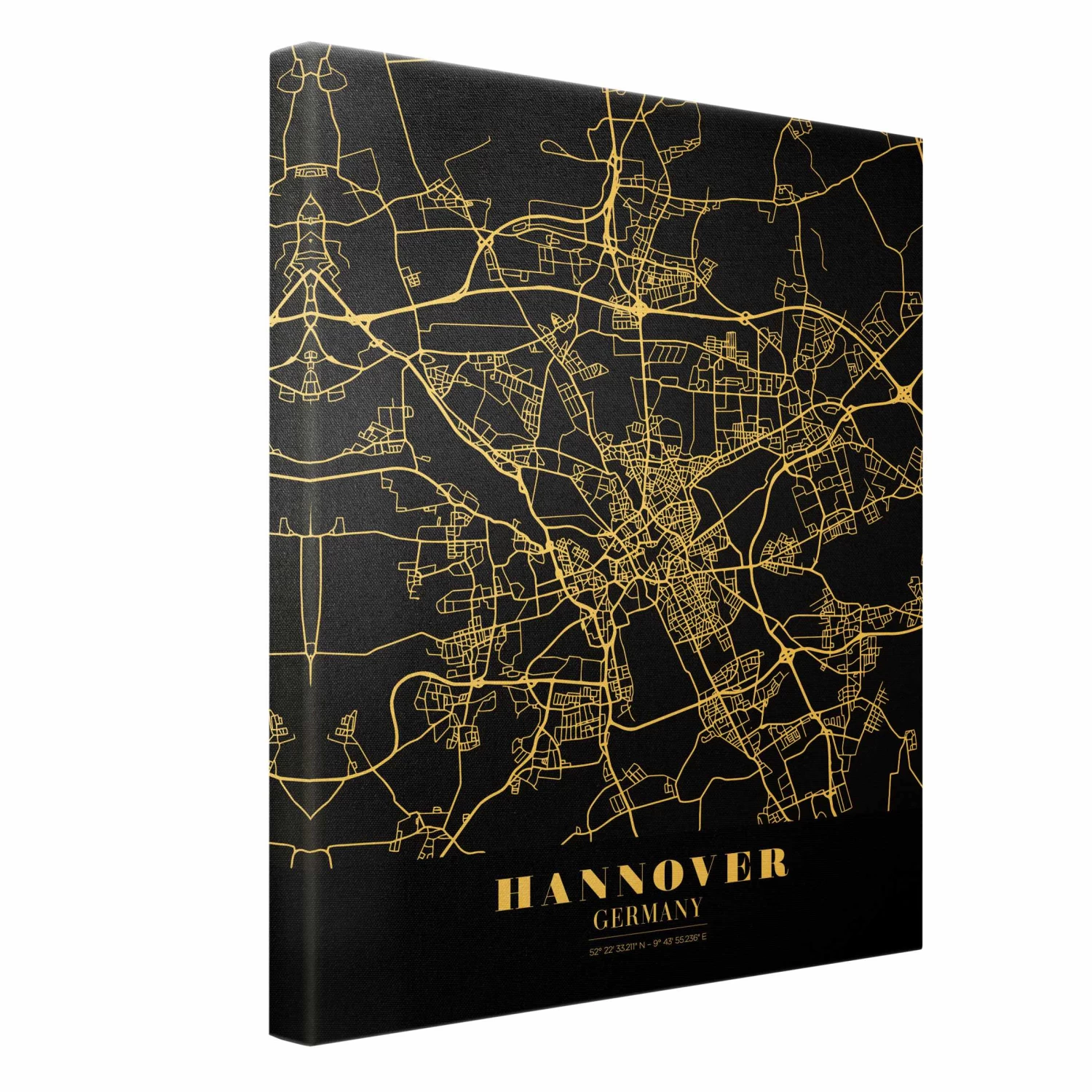 Leinwandbild Gold - Stadtplan Hannover - Klassik Schwarz In Schwarz-Weiß 8 Leinwandbild Gold - Stadtplan Hannover - Klassik Schwarz In Schwarz-Weiß – Bild 6