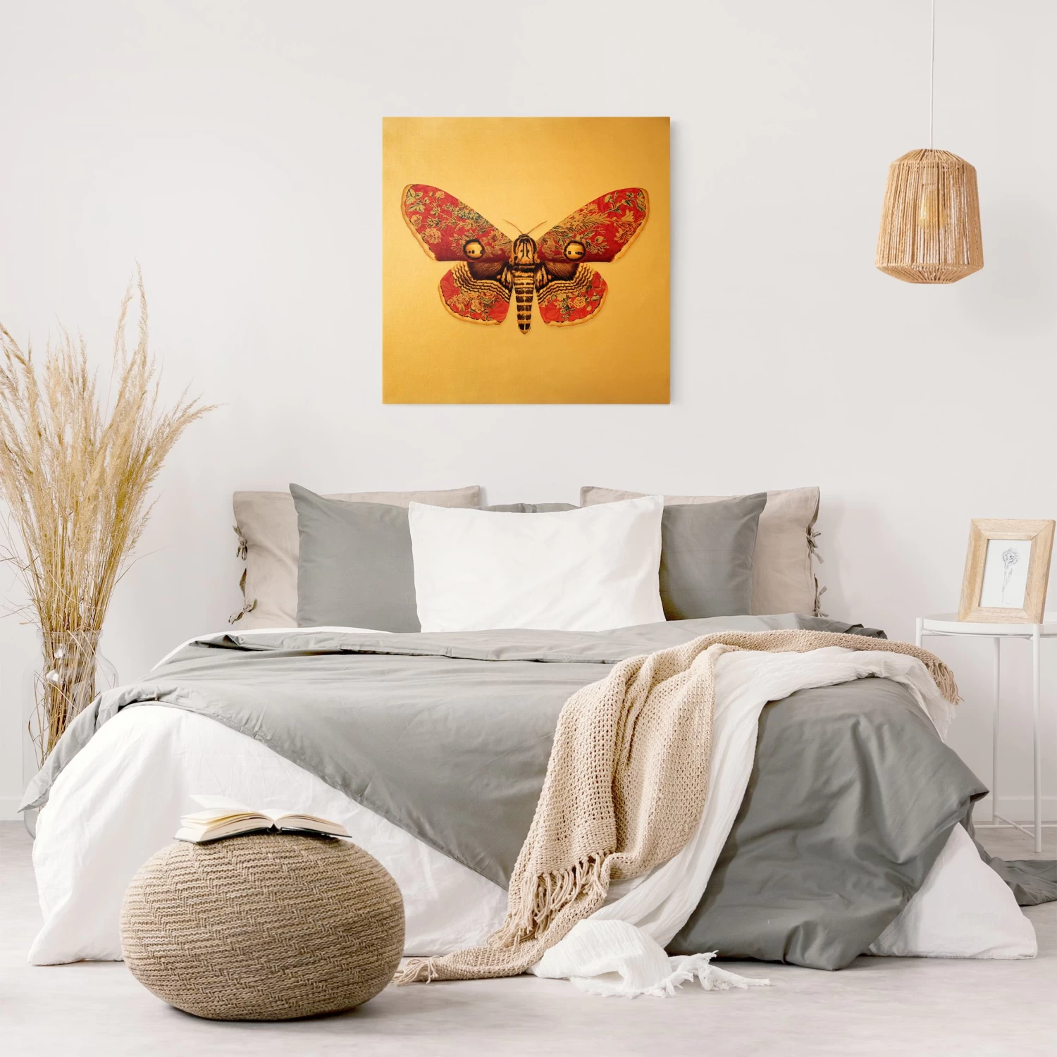 Leinwandbild Gold - Vintage Motte In Rot 6 Leinwandbild Gold - Vintage Motte In Rot – Bild 4