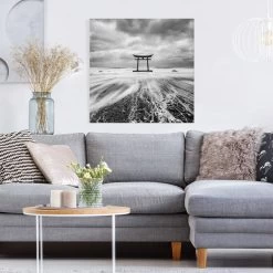 Leinwandbild - Japanisches Torii Im Meer In Schwarz-Weiß -Dekostuck Store wallart leinwandbild japanisches torii im meer in schwarz weiss 3