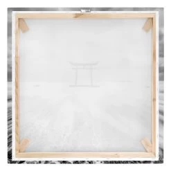 Leinwandbild - Japanisches Torii Im Meer In Schwarz-Weiß -Dekostuck Store wallart leinwandbild japanisches torii im meer in schwarz weiss 6