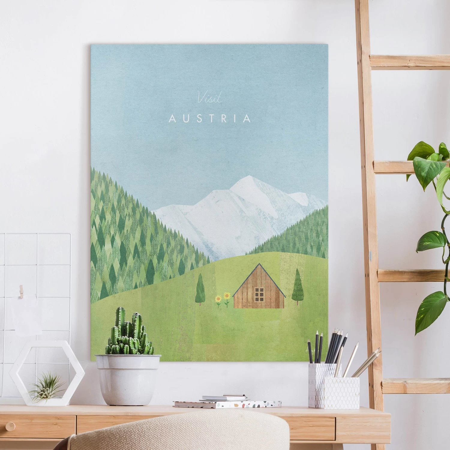 Leinwandbild - Reiseposter - Austria In Grün 4 Leinwandbild - Reiseposter - Austria In Grün – Bild 2