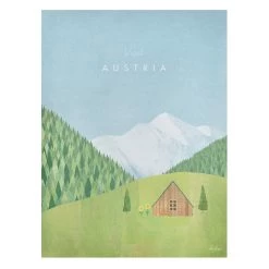 Leinwandbild - Reiseposter - Austria In Grün