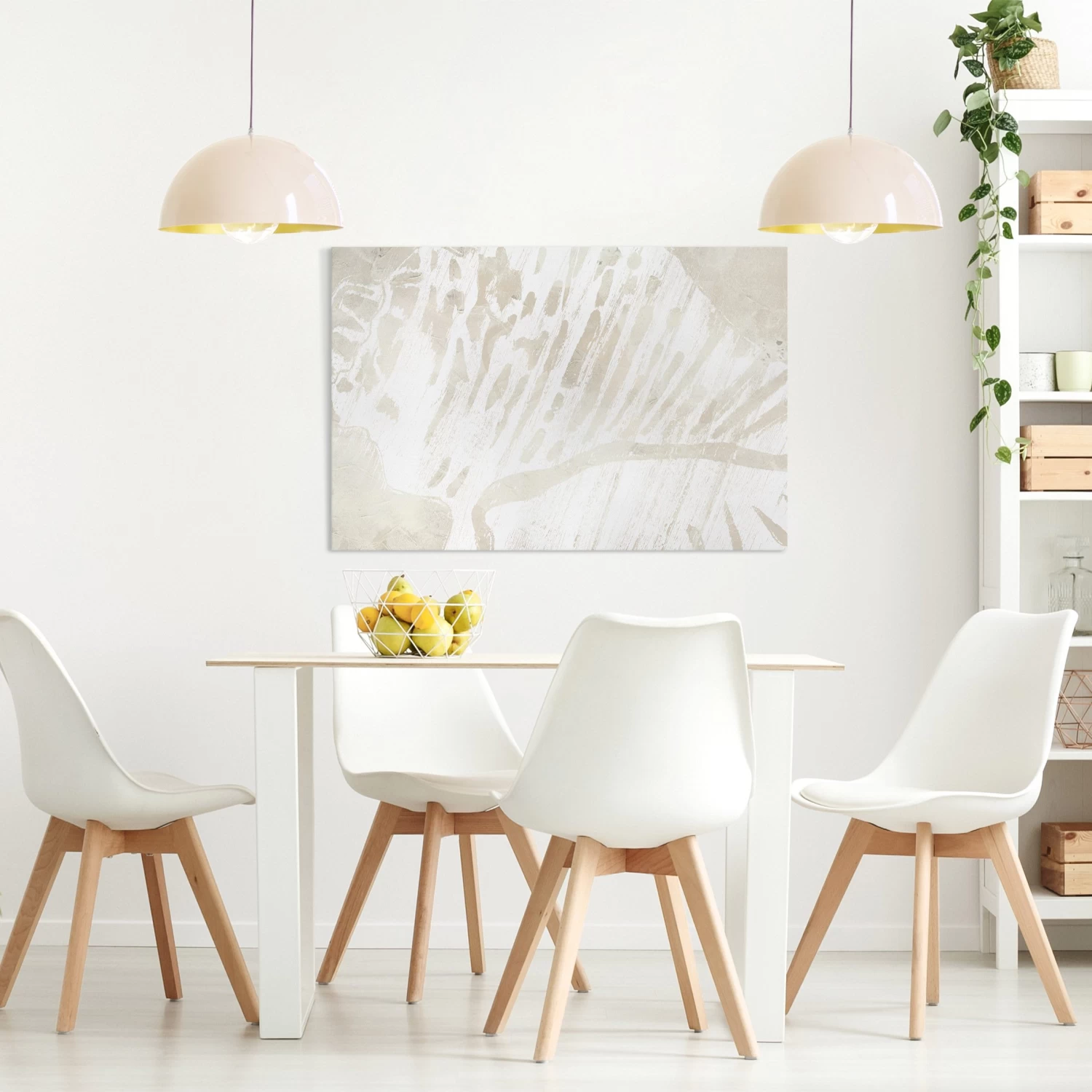 Leinwandbild - Tritonmuschel Silhouette Auf Leinen In Creme-Beige 5 Leinwandbild - Tritonmuschel Silhouette Auf Leinen In Creme-Beige – Bild 3