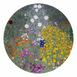 Runde Tapete - Gustav Klimt - Bauerngarten In Violett
