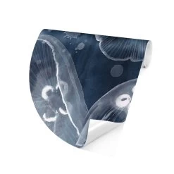 Runde Tapete - Mondmedusen II In Blau 15 Runde Tapete - Mondmedusen II In Blau -Dekostuck Store wallart runde tapete mondmedusen ii in blau 5