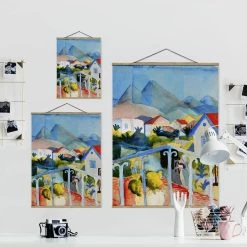 Stoffbild - A. Macke - Saint Germain Bei Tunis In Bunt -Dekostuck Store wallart stoffbild a macke saint germain bei tunis in bunt 6