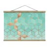 Stoffbild - E. Fredriksson - Türkis Weiß Goldene Geometrie In Türkis -Dekostuck Store wallart stoffbild e fredriksson turkis weiss goldene geometrie in turkis
