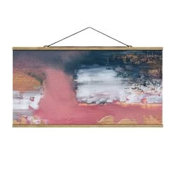 Stoffbild - Elisabeth Fredriksson - Rosa Sturm Mit Gold In Rosa