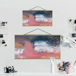 Stoffbild - Elisabeth Fredriksson - Rosa Sturm Mit Gold In Rosa -Dekostuck Store wallart stoffbild elisabeth fredriksson rosa sturm mit gold in rosa 5