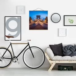 Stoffbild - Kettenbrücke In Budapest Bei Nacht In Orange -Dekostuck Store wallart stoffbild kettenbrucke in budapest bei nacht in orange 3