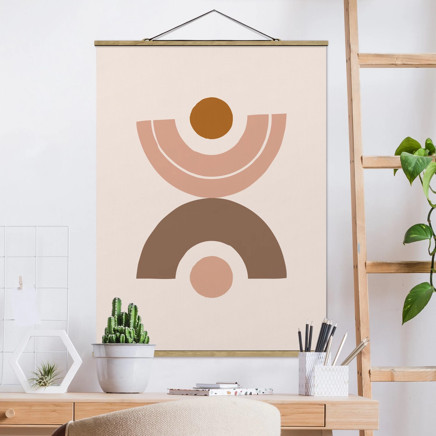 Stoffbild - Line Art Abstrakte Formen Pastell In Türkis 4 Stoffbild - Line Art Abstrakte Formen Pastell In Türkis – Bild 2