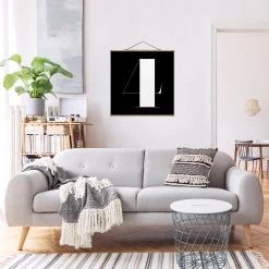 Stoffbild Mit Posterleisten - Antiqua Zahl 4 In Schwarz 12 Stoffbild Mit Posterleisten - Antiqua Zahl 4 In Schwarz -Dekostuck Store wallart stoffbild mit posterleisten antiqua zahl 4 in schwarz 3