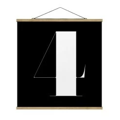 Stoffbild Mit Posterleisten - Antiqua Zahl 4 In Schwarz 13 Stoffbild Mit Posterleisten - Antiqua Zahl 4 In Schwarz -Dekostuck Store wallart stoffbild mit posterleisten antiqua zahl 4 in schwarz 4