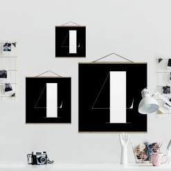 Stoffbild Mit Posterleisten - Antiqua Zahl 4 In Schwarz 15 Stoffbild Mit Posterleisten - Antiqua Zahl 4 In Schwarz -Dekostuck Store wallart stoffbild mit posterleisten antiqua zahl 4 in schwarz 6