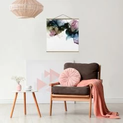 Stoffbild Mit Posterleisten - Blumenbogen Mit Gold In Blau -Dekostuck Store wallart stoffbild mit posterleisten blumenbogen mit gold in blau 3