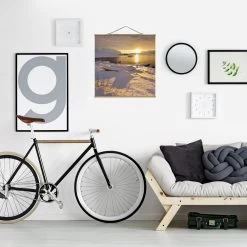 Stoffbild Mit Posterleisten - Bootshaus Bei Gammelgarden In Creme-Beige -Dekostuck Store wallart stoffbild mit posterleisten bootshaus bei gammelgarden in creme beige 3