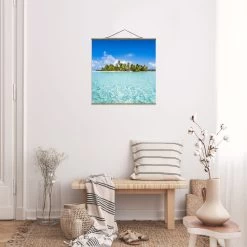 Stoffbild Mit Posterleisten - Crystal Clear Water In Türkis -Dekostuck Store wallart stoffbild mit posterleisten crystal clear water in turkis 2