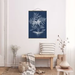 Stoffbild Mit Posterleisten - Denim Pflanzenstudie IV In Blau 12 Stoffbild Mit Posterleisten - Denim Pflanzenstudie IV In Blau -Dekostuck Store wallart stoffbild mit posterleisten denim pflanzenstudie iv in blau 3