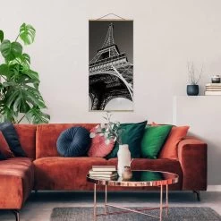 Stoffbild Mit Posterleisten - Eiffelturm In Schwarz-Weiß 12 Stoffbild Mit Posterleisten - Eiffelturm In Schwarz-Weiß -Dekostuck Store wallart stoffbild mit posterleisten eiffelturm in schwarz weiss 3