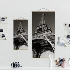 Stoffbild Mit Posterleisten - Eiffelturm In Schwarz-Weiß 15 Stoffbild Mit Posterleisten - Eiffelturm In Schwarz-Weiß -Dekostuck Store wallart stoffbild mit posterleisten eiffelturm in schwarz weiss 6