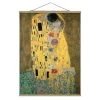 Stoffbild Mit Posterleisten - Gustav Klimt - Der Kuß In Gold -Dekostuck Store wallart stoffbild mit posterleisten gustav klimt der kuss in gold