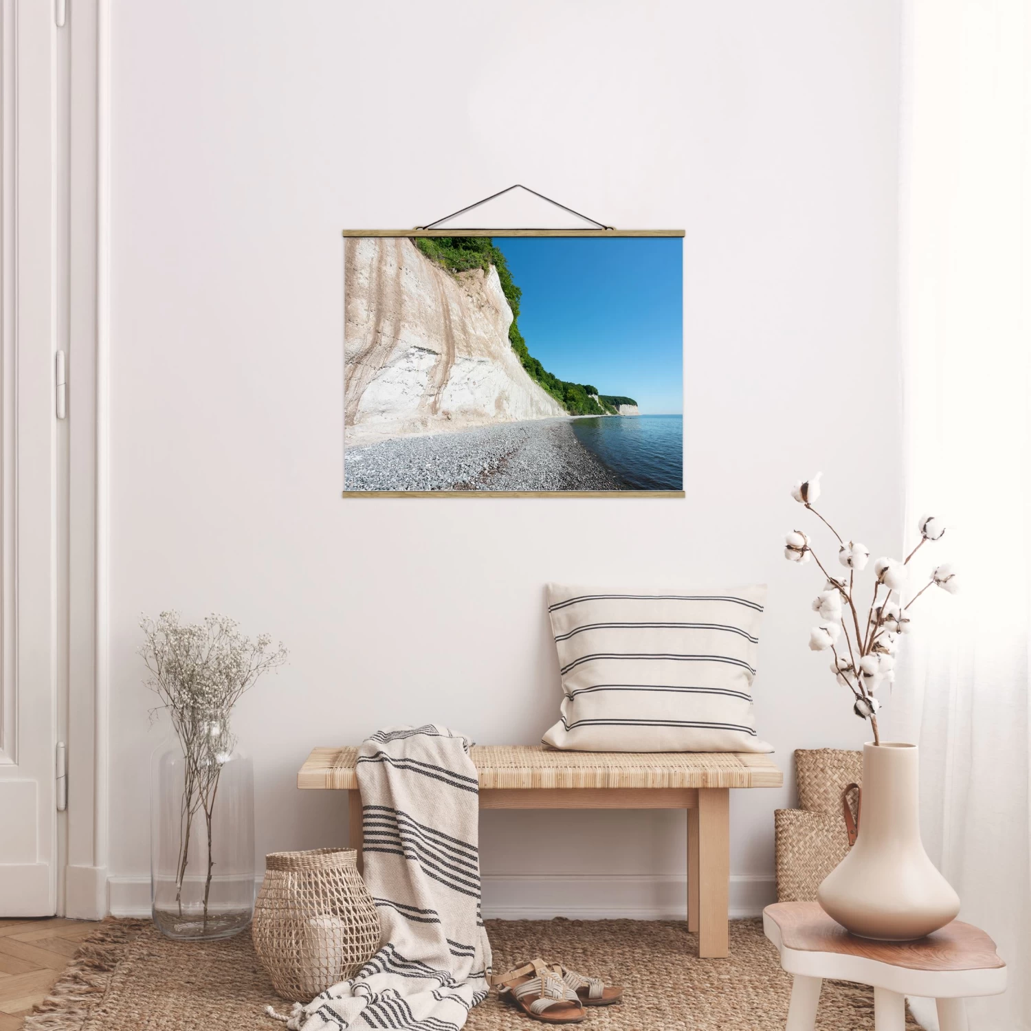 Stoffbild Mit Posterleisten - Kreidefelsen Auf Rügen In Weiß 5 Stoffbild Mit Posterleisten - Kreidefelsen Auf Rügen In Weiß – Bild 3