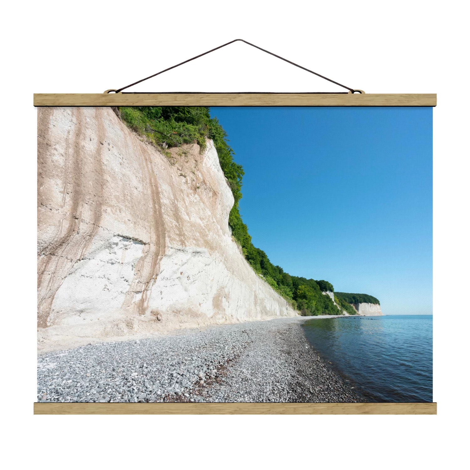 Stoffbild Mit Posterleisten - Kreidefelsen Auf Rügen In Weiß 3 Stoffbild Mit Posterleisten - Kreidefelsen Auf Rügen In Weiß