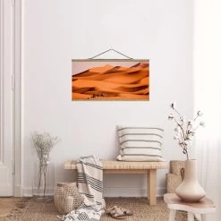 Stoffbild Mit Posterleisten - Namib Desert In Orange -Dekostuck Store wallart stoffbild mit posterleisten namib desert in orange 2