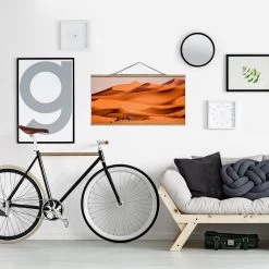 Stoffbild Mit Posterleisten - Namib Desert In Orange -Dekostuck Store wallart stoffbild mit posterleisten namib desert in orange 3
