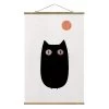 Stoffbild Mit Posterleisten - Schwarze Katze Illustration In Schwarz-Weiß 2 Stoffbild Mit Posterleisten - Schwarze Katze Illustration In Schwarz-Weiß -Dekostuck Store wallart stoffbild mit posterleisten schwarze katze illustration in schwarz weiss