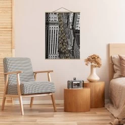 Stoffbild Mit Posterleisten - Taxiverkehr In Manhattan In Schwarz-Weiß -Dekostuck Store wallart stoffbild mit posterleisten taxiverkehr in manhattan in schwarz weiss 2