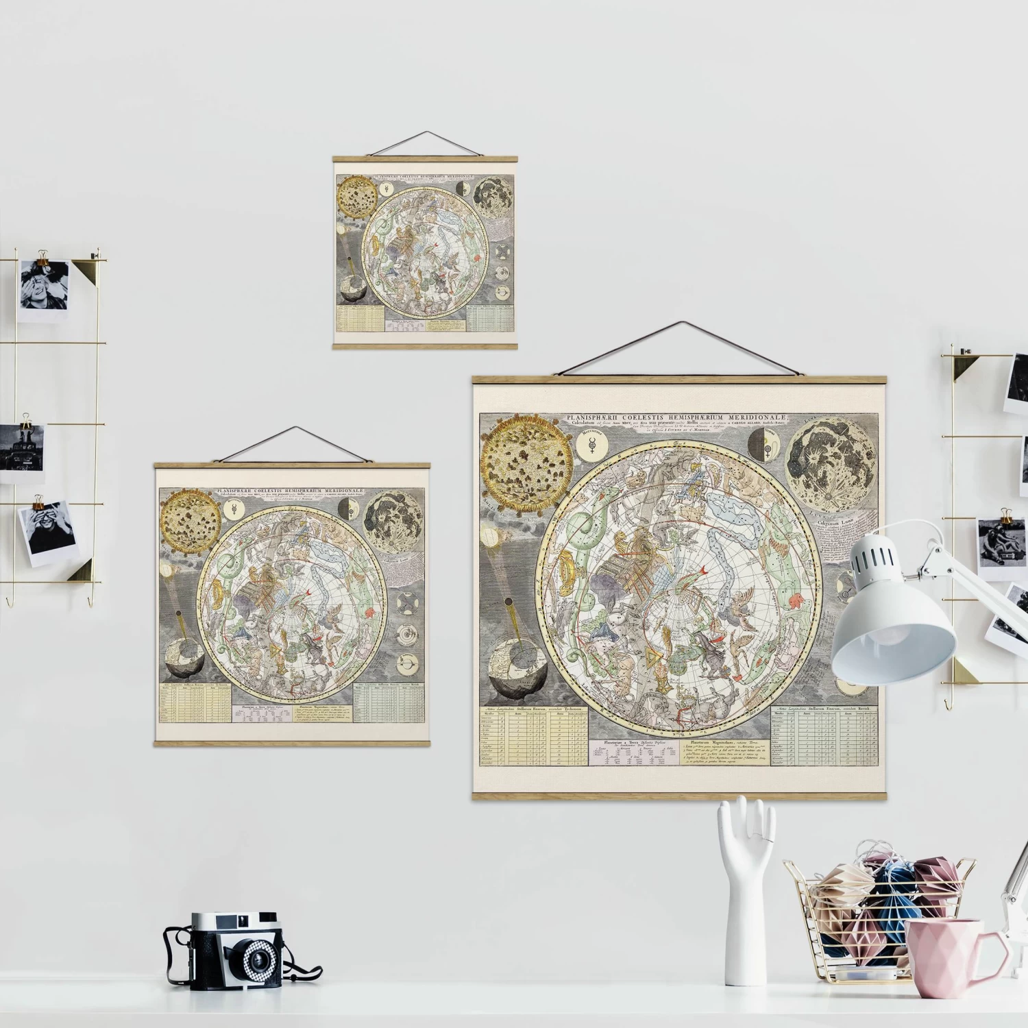 Stoffbild Mit Posterleisten - Vintage Antike Sternenkarte In Pastell 9 Stoffbild Mit Posterleisten - Vintage Antike Sternenkarte In Pastell – Bild 7