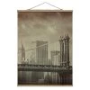 Stoffbild Mit Posterleisten - Vintage New York In Braun