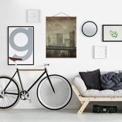 Stoffbild Mit Posterleisten - Vintage New York In Braun -Dekostuck Store wallart stoffbild mit posterleisten vintage new york in braun 3