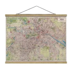 Stoffbild Mit Posterleisten - Vintage Stadtplan Berlin In Pastell -Dekostuck Store wallart stoffbild mit posterleisten vintage stadtplan berlin in pastell 4