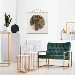 Stoffbild Mit Posterleisten - Wasserfarben - Sophie In Creme-Beige -Dekostuck Store wallart stoffbild mit posterleisten wasserfarben sophie in creme beige 2