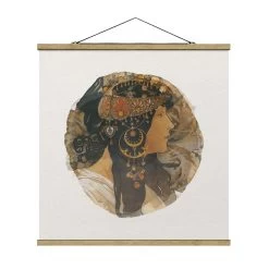 Stoffbild Mit Posterleisten - Wasserfarben - Sophie In Creme-Beige -Dekostuck Store wallart stoffbild mit posterleisten wasserfarben sophie in creme beige 4