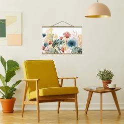 Stoffbild Mit Posterleisten - Wildblumen Im Sommer I In Weiß -Dekostuck Store wallart stoffbild mit posterleisten wildblumen im sommer i in weiss 2