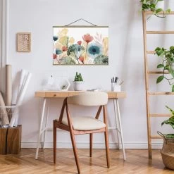 Stoffbild Mit Posterleisten - Wildblumen Im Sommer I In Weiß -Dekostuck Store wallart stoffbild mit posterleisten wildblumen im sommer i in weiss 3